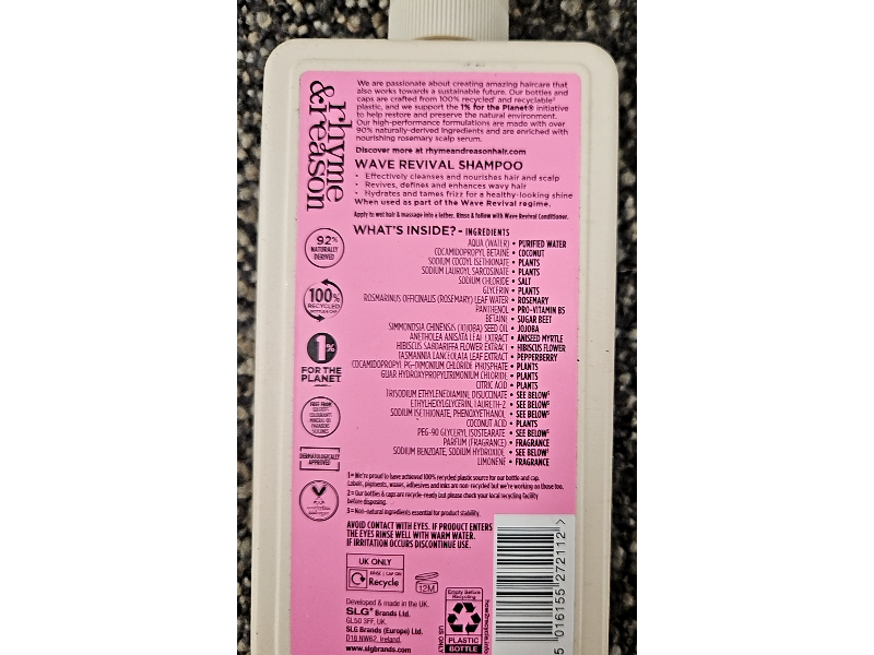 Rhyme & Reason Wave Revival Shampoo, 12 fl oz/355 mL