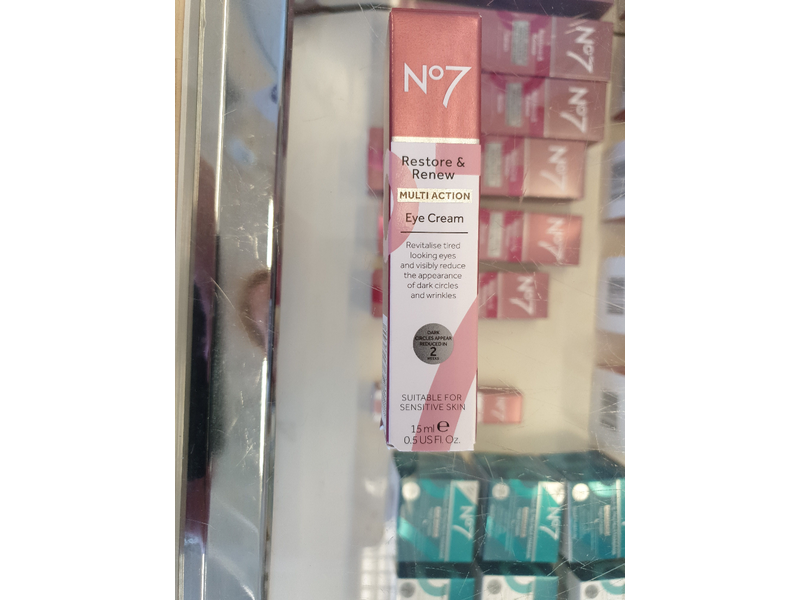 No7 Restore & Renew Eye Cream, Multi Action, 0.5 fl oz/15 mL