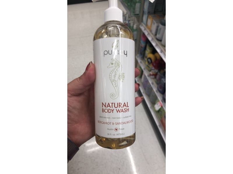Puracy Natural Body Wash, Bergamot & Sandalwood, 16 fl oz (473 mL)