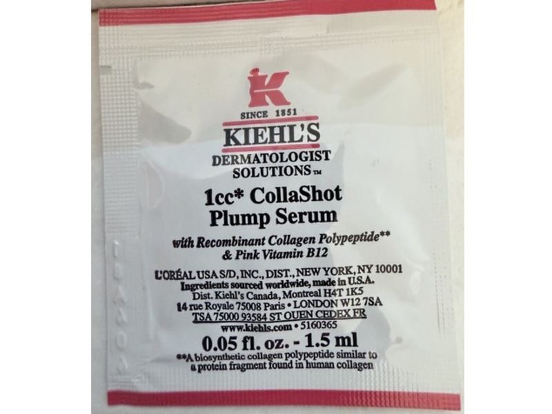 Kiehl's Dermatologist Solutions 1cc CollaShot Plump Serum, 0.05 fl oz/1.5 mL