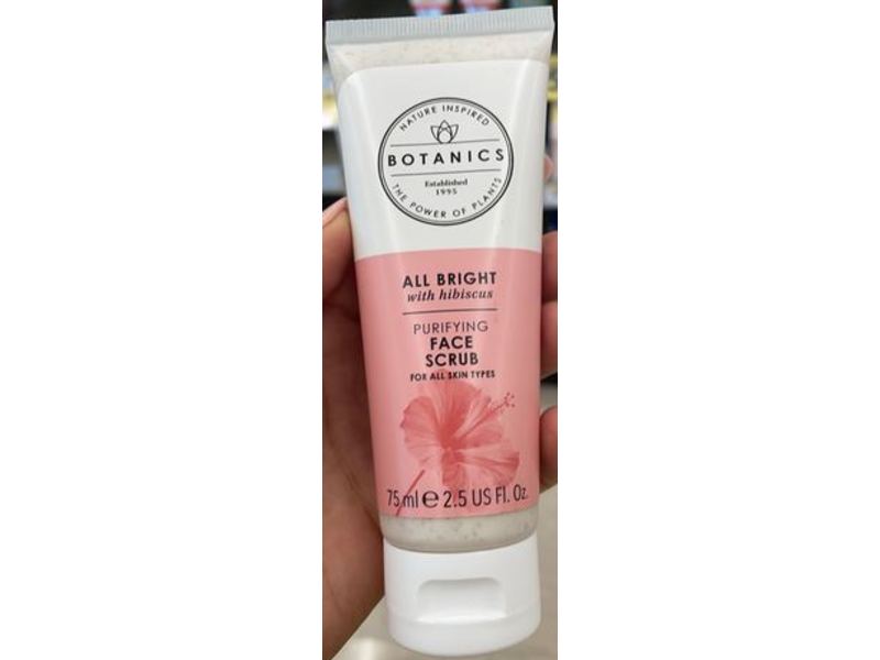 Botanics All Bright Purifying Face Scrub, Hibiscus, 2.5 fl oz/75 mL