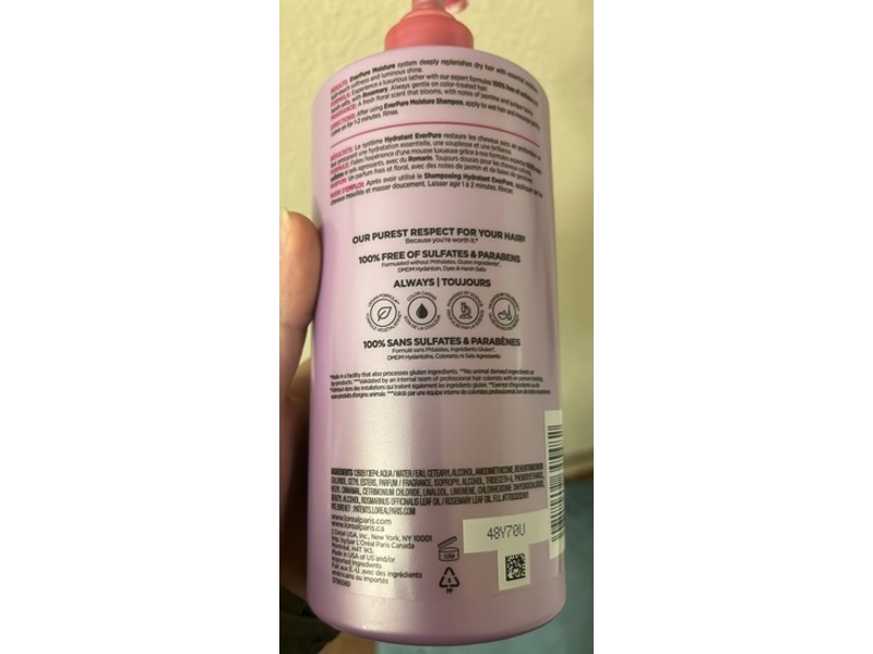L'Oreal Paris Ever Pure Moisture Conditioner, 23 fl oz/680 mL