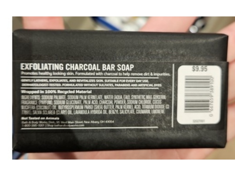 Bath & Body Works Exfoliating Bar Soap, Charcoal, 5 oz/141.75 g