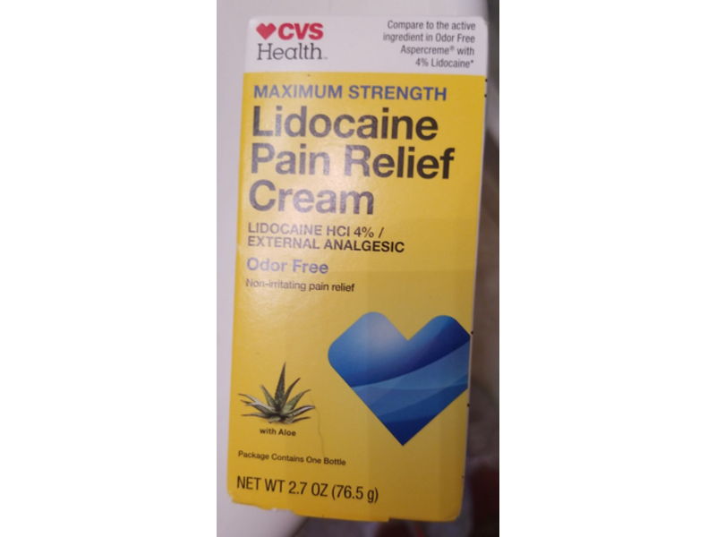 CVS Health Lidocaine Pain Relief Cream, 2.7 oz/76.5 g