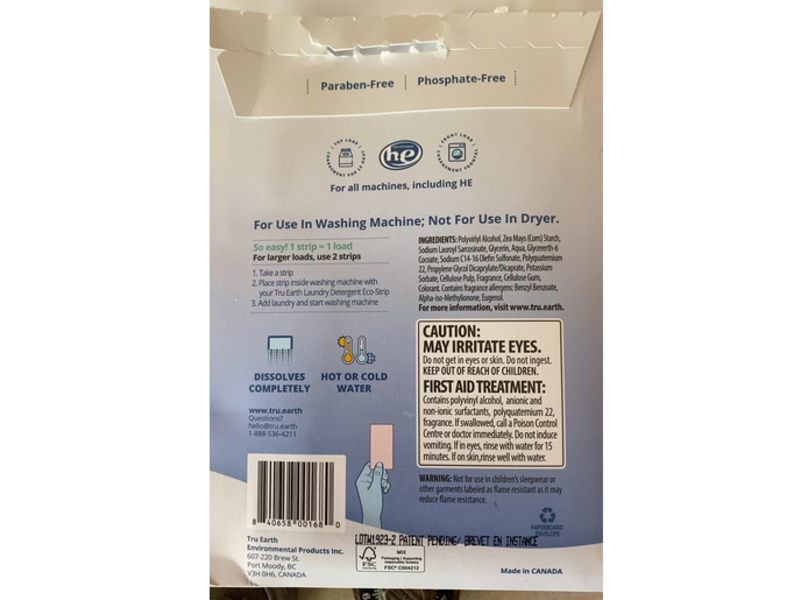 Tru Earth Ultra - Concentrated Fabric Softener+ Eco - Strips, Fresh Linen, 32 Count