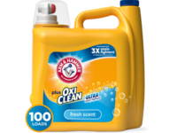 Arm & Hammer Plus Oxi Clean Ultra Stain Fighters Liquid Laundry Detergent, Fresh Scent, 100 Loads, 130 fl oz/3.84 L - thumbnail 1