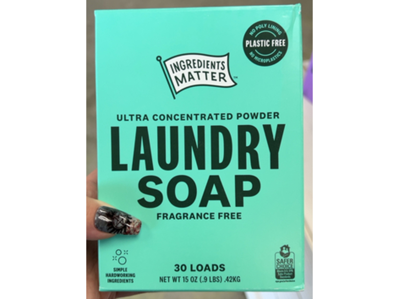 Ingredients Matter Powder Laundry Soap, 30 Loads, 15 oz/ 42 kg
