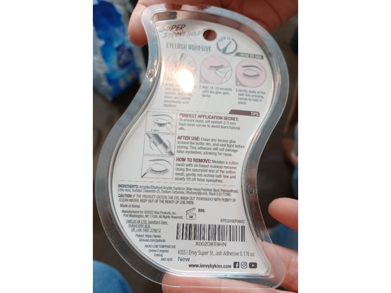 I.Envy By Kiss Super Strong Hold Eyelash Adhesive, Black, 0.18 oz/5 g