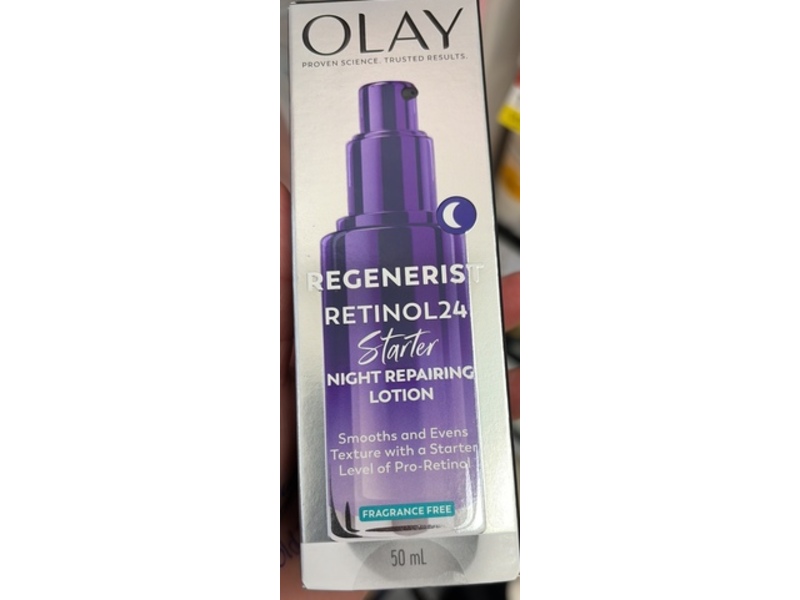 Olay Regenerist Retinol 24 Night Repairing Lotion, Fragrance Free, 50 mL