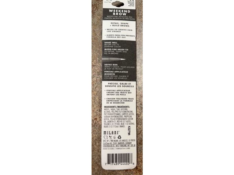 Milani Weekend Brow Eyebrow Tint, 130 Medium Brown, 0.03 fl oz