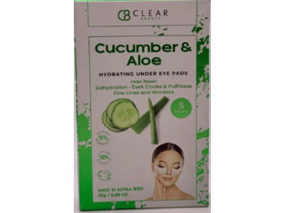 Clear Beauty Hydrating Under Eye Pads, Cucumber & Aloe, 0.88 oz/25 g, 5 Pairs
