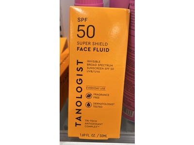 Tanologist Super Shield Face Fluid, SPF 50, 1.69 fl oz/50 mL