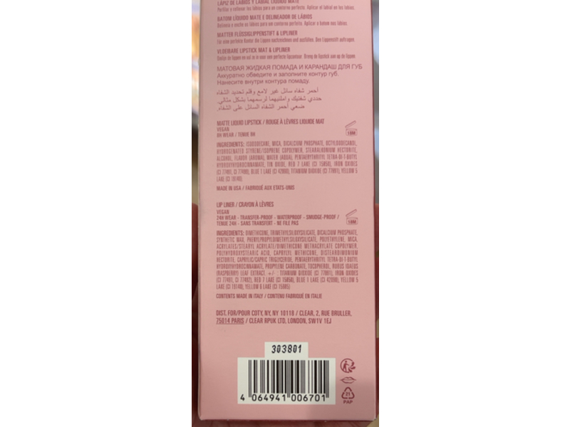 Kylie Matte Lip Kit, 600 Twenty, 0.039 oz/1.1