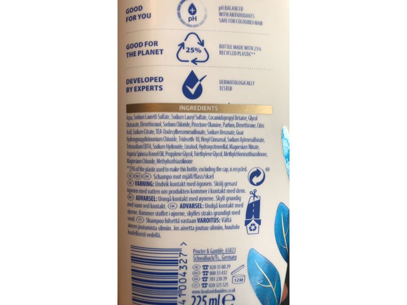 Head & shoulders Supreme Moisture Anti-Dandruff Shampoo, Argan Oil, 225 mL