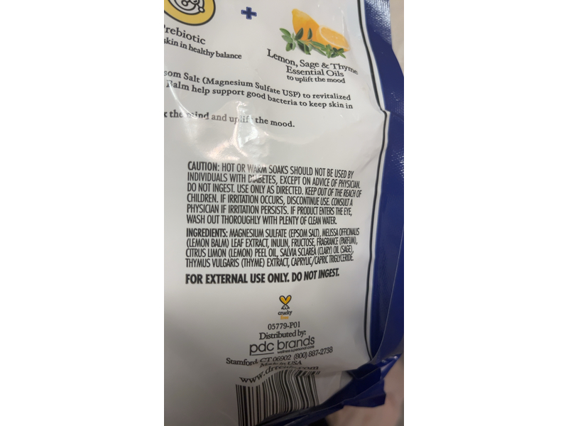 Dr Teal's Pure Epsom Salt Soak, Prebiotic Lemon Balm, 1.36 kg