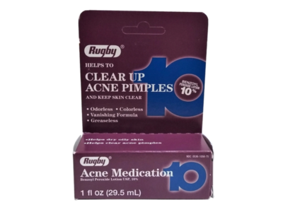 Rugby Acne Medication Benzoyl Peroxide Acne Lotion, 1 fl oz/29.5 mL