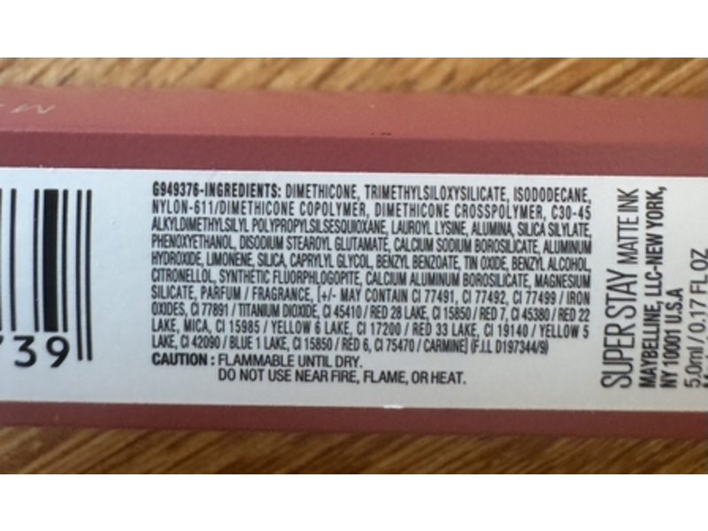 Maybelline New York Super Stay Matte Ink Lipstick, 175 Ringleader, 0.17 fl oz/5.0 mL