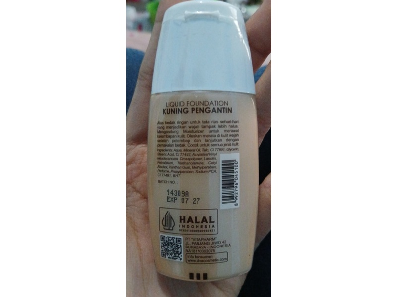 Viva Liquid Foundation, Kuninh Pengantin, 30 mL