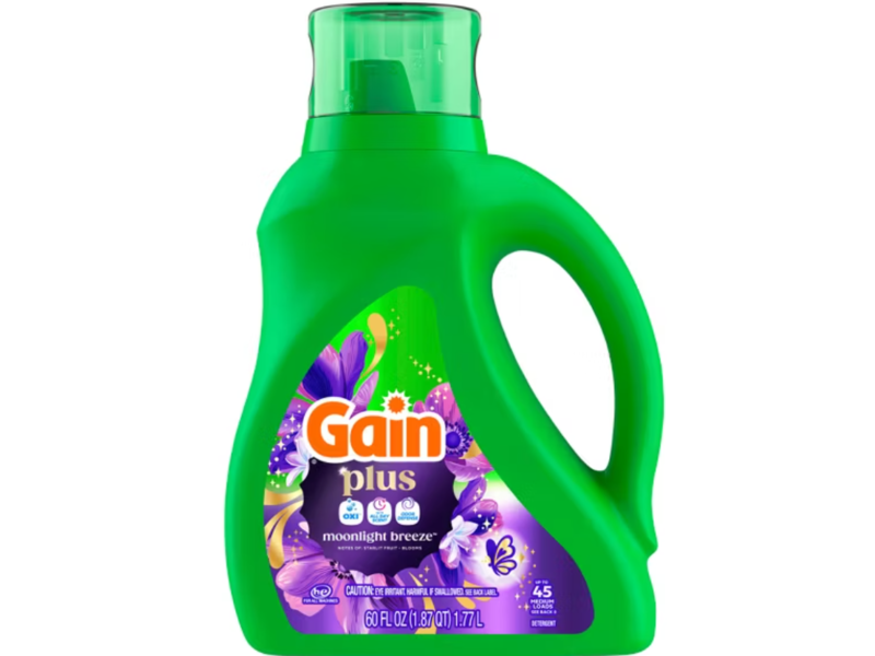 Gain Plus Liquid Laundry Detergents, Moonlight Breeze, 45 Loads, 60 fl oz/1.77 L