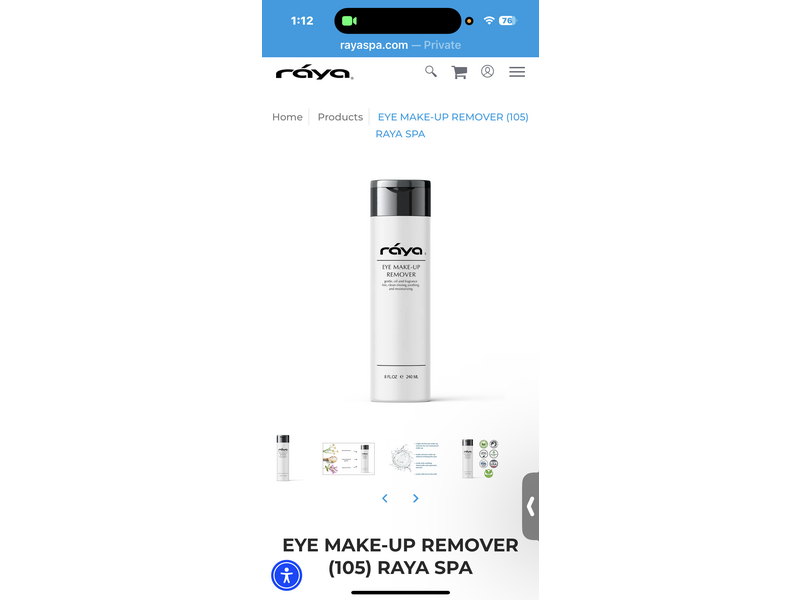 Raya Eye Make-Up Remover, 8 fl oz/240 mL