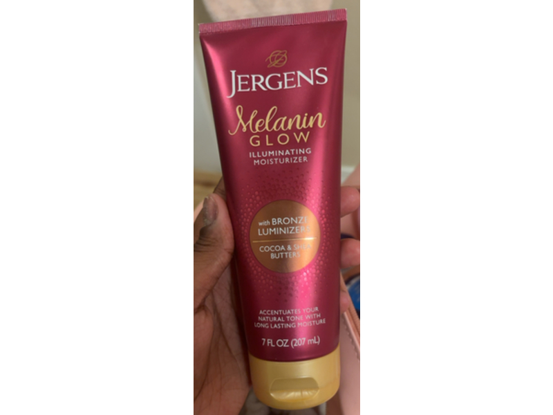 Jergens Melanin Glow Bronze Illuminating Moisturizer, Cocoa & Shea Butter, 7 fl oz/207 mL