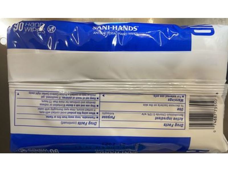 Nice N Clean Antibacterial Sani-Hands Wipes, 90 Count