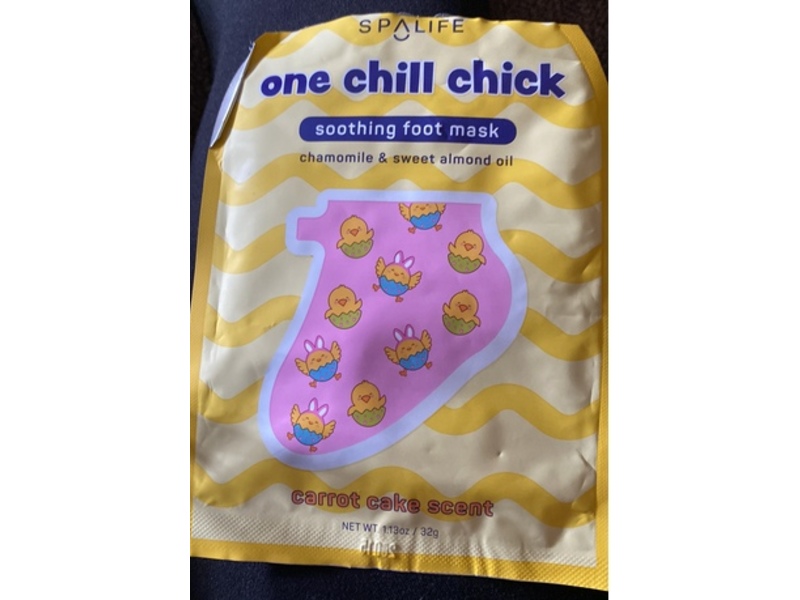 SpaLife One Chill Chick Soothing Foot Mask, Carrot Cake Scent, 1.13 fl oz/32 g