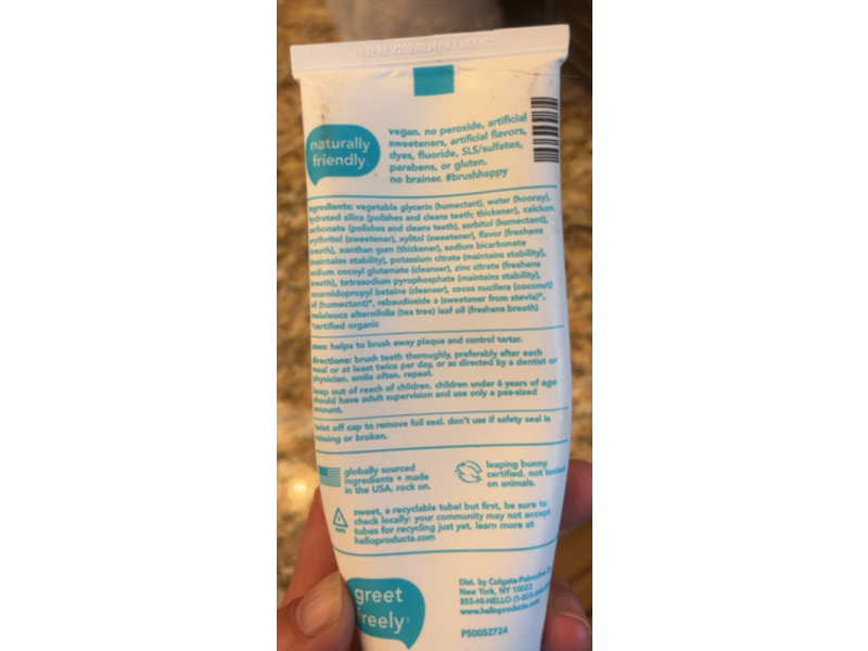 Hello Antiplaque + Whitening Toothpaste, Crushes Tartar, 4.7 oz/133 g