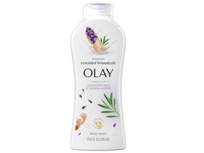 Olay Essential Botanicals Body Wash, Lavender Milk & Sandalwood, 23.6 fl oz/700 mL