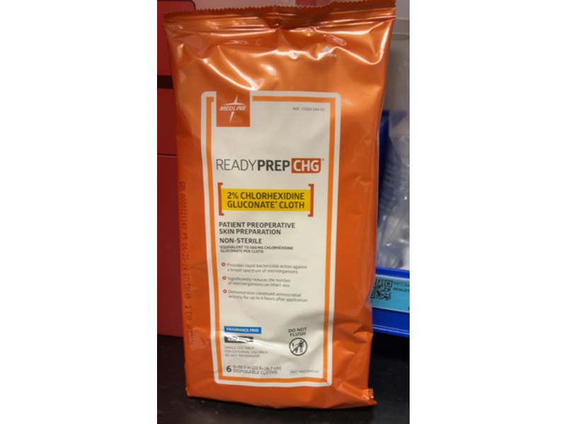 Medline ReadyPrep CHG 2% Chlorhexidine Gluconate Cloth, 6 Count