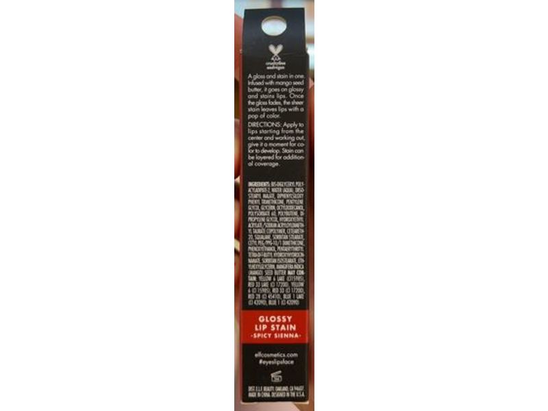 e.l.f. Glossy Lip Stain, Spicy Sienna, 0.1 fl oz/3 mL