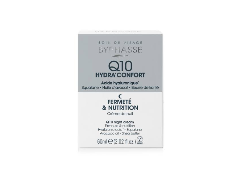 Byphasse Q10 Night Cream, Hyaluronic Acid, Squalane, Avocado Oil & Shea Butter, 2.02 fl oz/60 mL