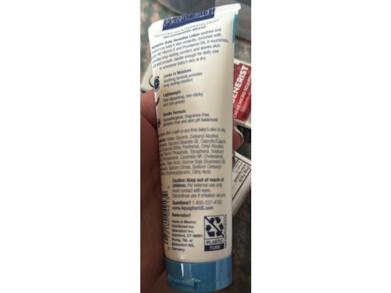 Aquaphor Baby Sensitive Lotion, Ceramide Np & Provitamin B5, 3 fl oz/89 mL