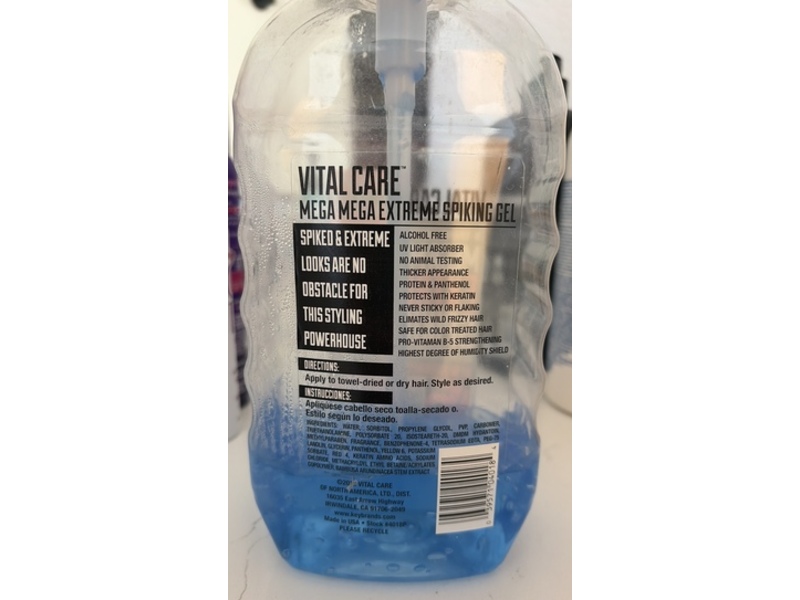 Key Brands Vital Care X Treme Value Mega Mega Hold Extreme Spiking Gel, Bamboo Extract, 40 oz/1135 g