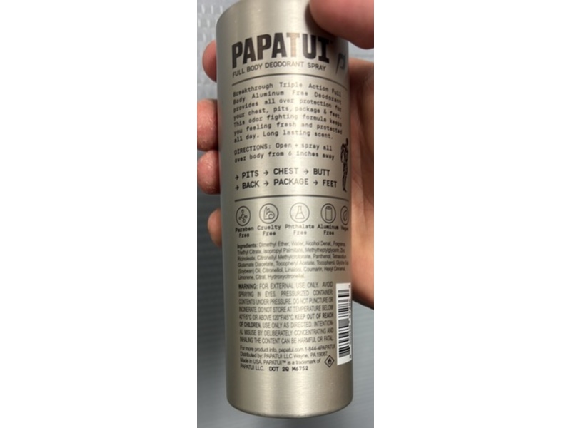 Papatui Full Body Deodorant Spray, Lush Coconut, 5 oz/141g