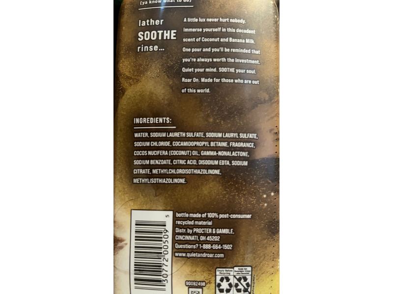 Quiet & Roar Body Wash, Coconut + Banana Milk Scent, 16 fl oz/473 mL