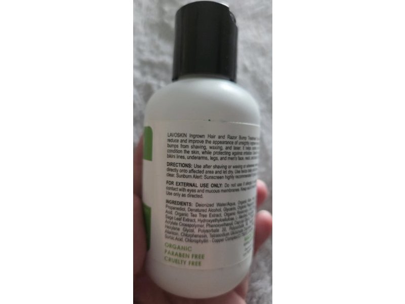 Lavoskin Ingrown Hair Razor Bump Treatment Serum, Tea Tree + BHA + Aloe Vera, 120 mL