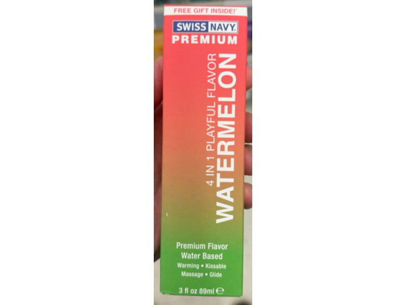 Swiss Navy Premium 4 In 1 Playful Water Based Flavor, Watermelon, 3 fl oz/89 mL
