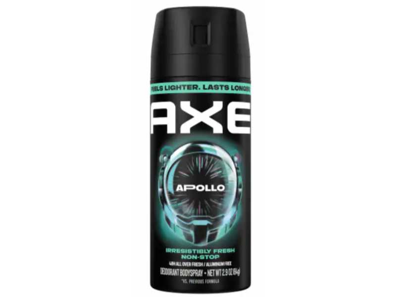 Axe Irresistibly Fresh Non-Stop Deodorant Body Spray, Apollo, 2.9 oz/84 g