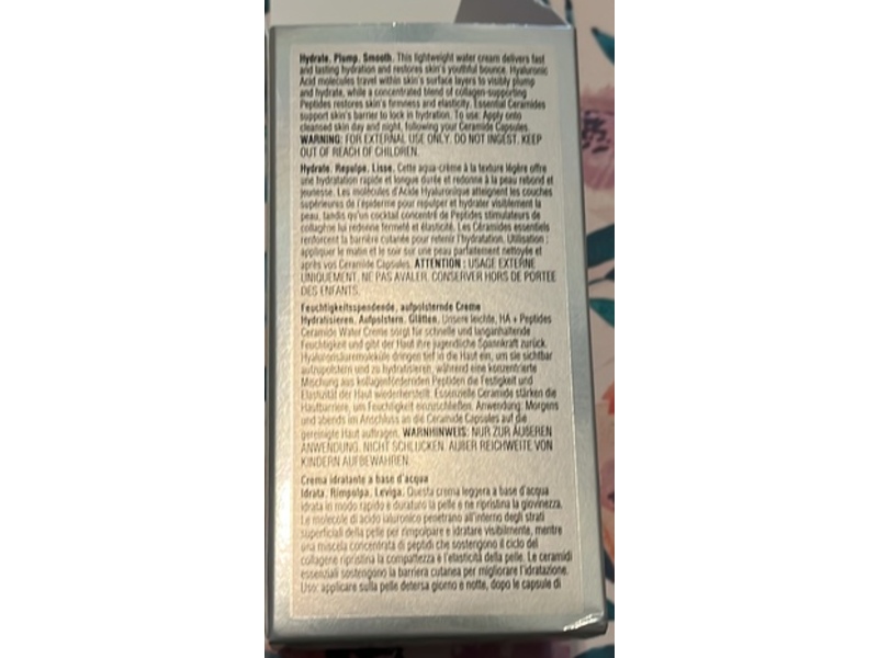 Elizabeth Arden Hyaluronic Acid + Peptides Ceramide Hydra-Plumping Water Cream, 1.7 oz/50 mL