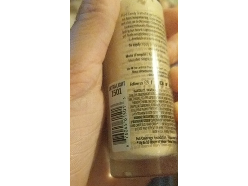 Hard Candy Glamoflauge Full Coverage Foundation, 1501 Ultra Light, 0.67 fl oz/20 mL