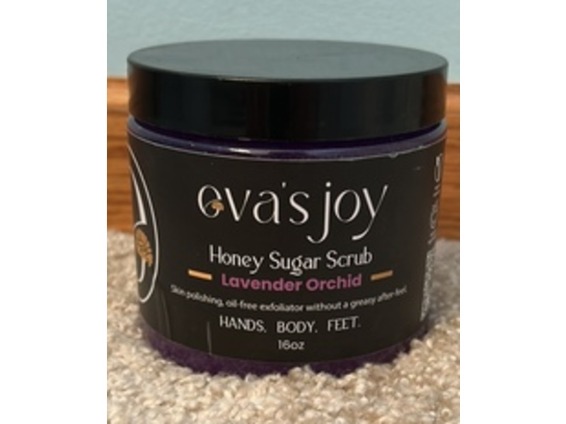 Eva’s Joy Honey Sugar Scrub, Lavender Orchid, 16 oz
