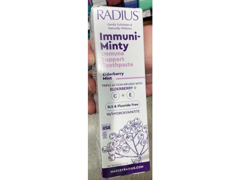 Radius Immuni-Minty Immune Support Toothpaste, Elderberry Mint, 2.5 oz/71 g