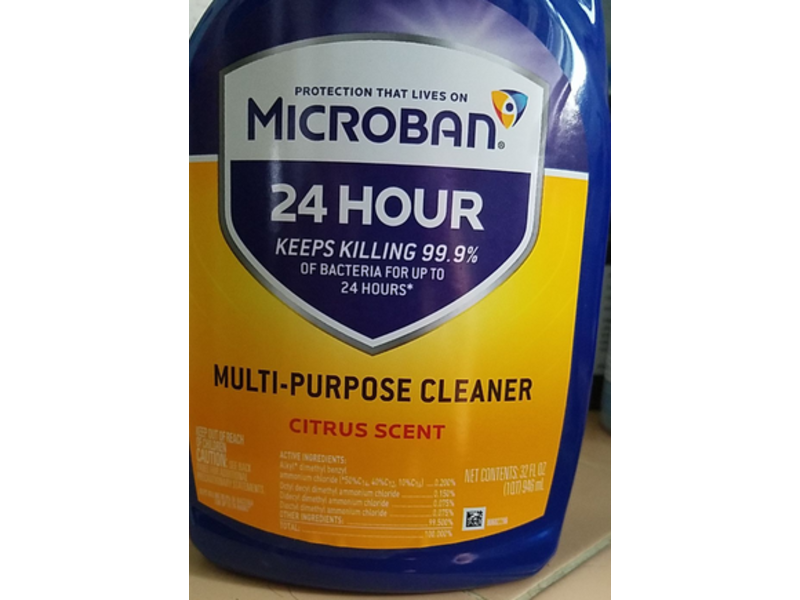 Microban Multi-Purpose Cleaner Spray, Citrus Scent, 32 fl oz/946 mL