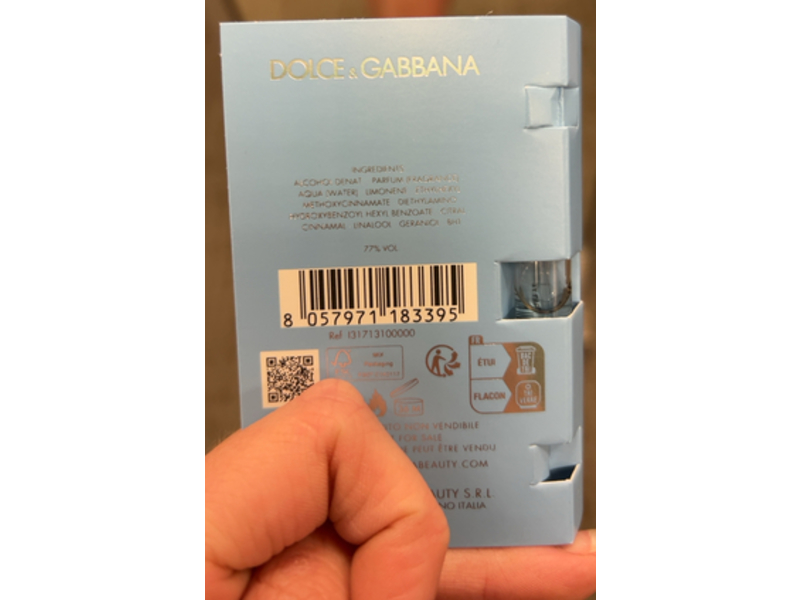 Dolce & Gabbana Eau De Toilette, Light Blue, 0.05 fl oz/1.5 mL