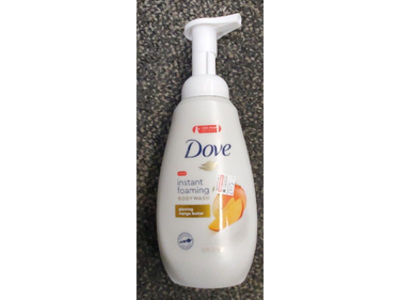 Dove Instant Foaming Body Wash, Mango Butter, 13.5 fl oz/400 mL, Pack Of 4