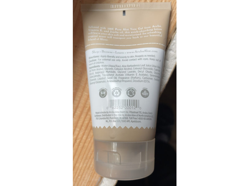 Aruba Aloe Nourishing Body Lotion, Coconut Island, 4 fl oz/118 mL