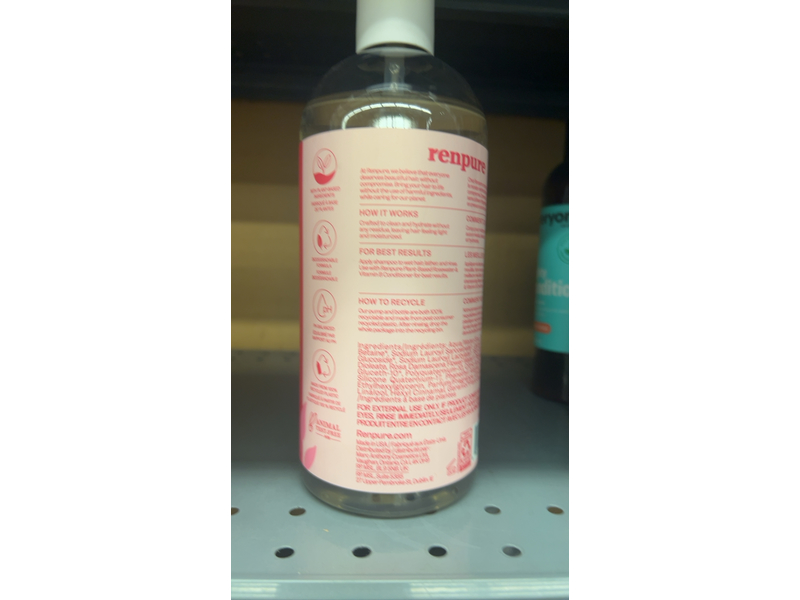 Renpure Radiant Shine Shampoo, Pink Grapefruit Peony, 24 fl oz/710 mL