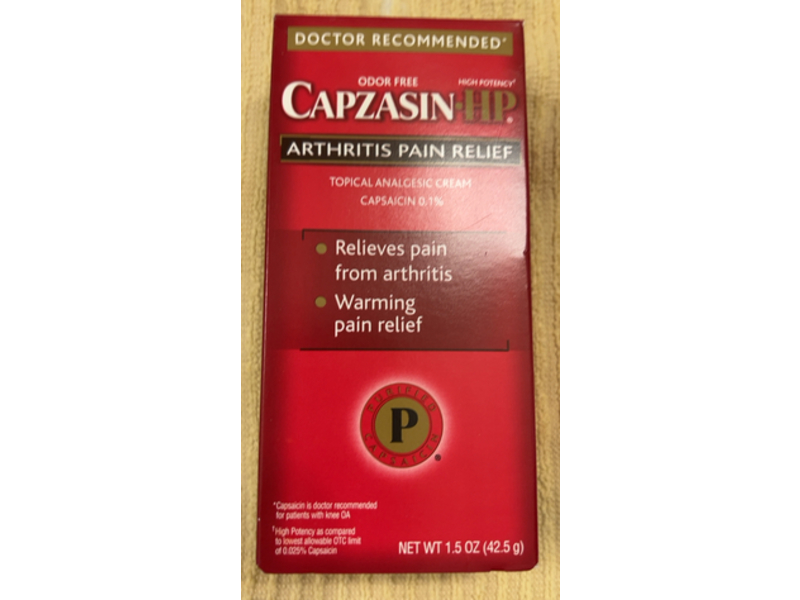 Sanofi Capzasin-HP Arthritis Pain Relief, Capsaicin, 1.5 oz/42.5 g