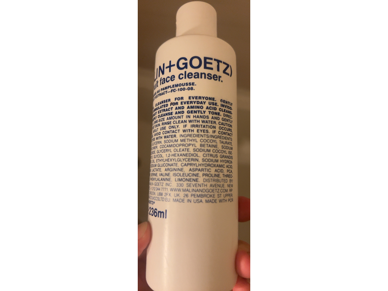 Malin + Goetz Face Cleanser, Grapefruit, 8 fl oz/236 mL